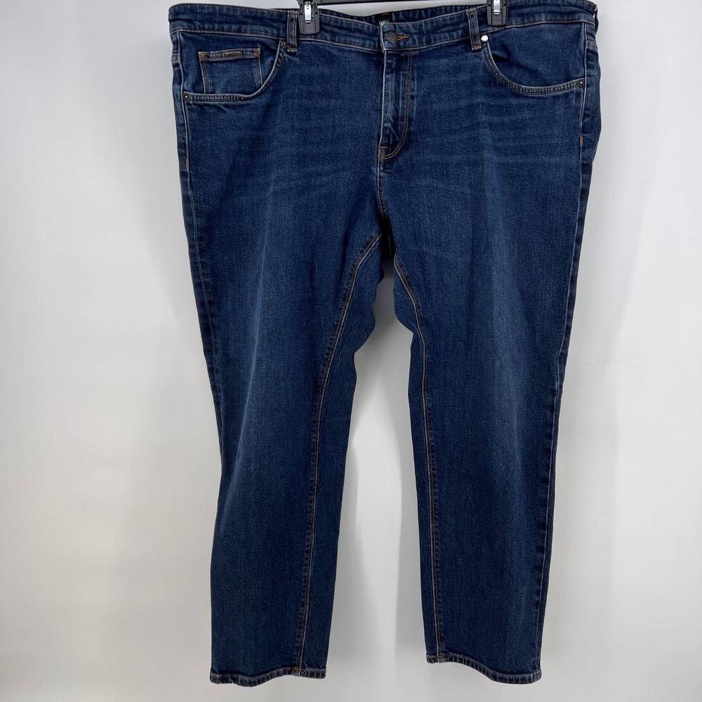 HUGO BOSS Mens Dark Wash Stretch Denim Jeans Italian‎ Fabric Candiani 48/32